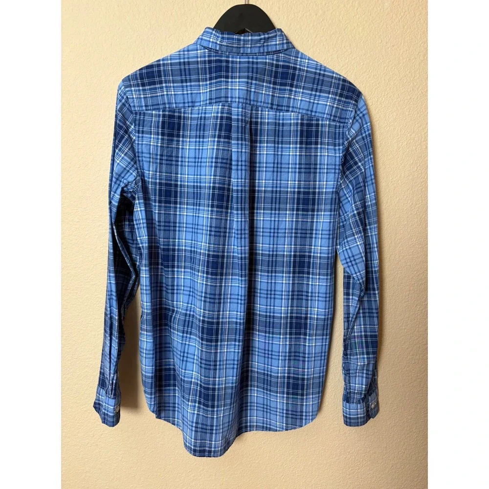 Ralph Lauren Boys XL 18-20 Blue Plaid Cotton Button Down Shirt Long Sleeve